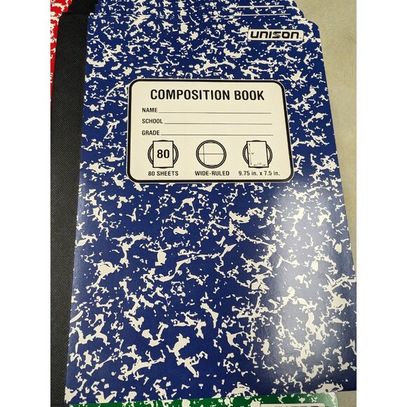 48 Unison Composition Notebooks Wide Ruled 80 Sheets Pack - Picture 4 of 7
